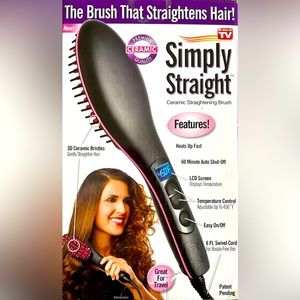 Clearance!   Simply Staight Ceramic straightening brush .  free shipping